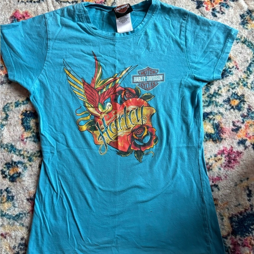 Harley Davidson Blue T Shirt